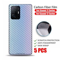 5PCS Carbon Fiber Film for Xiaomi Mi 11 11T 12 12T Pro 12S 12X 13 Lite Pro Ultra Protective Film Back Sticker