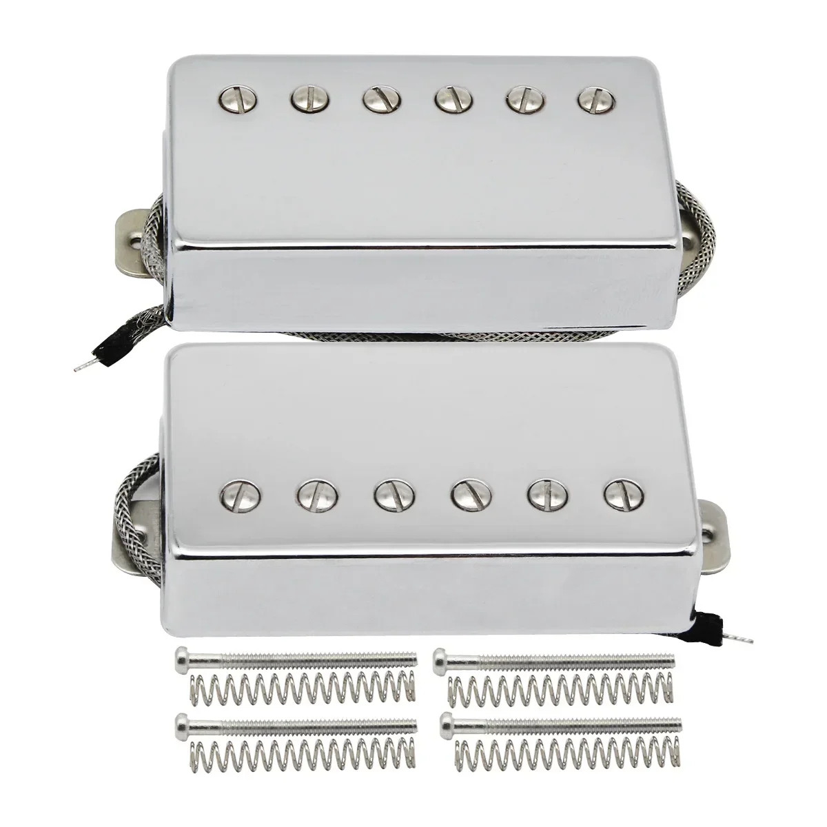 2 pçs alnico 5 captador guitarra humbucker captadores pescoço + ponte conjunto para peças de guitarra lp, opção cromo/ouro