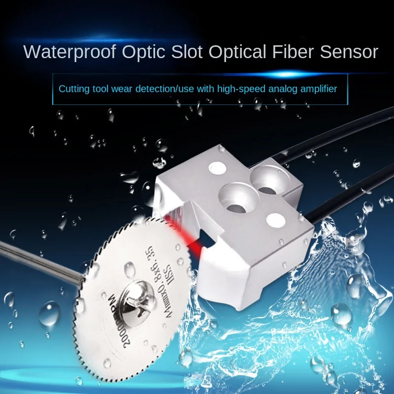 Waterproof through-shot groove type fiber optic sensor, cutting tool wear detection, high-speed analog fiber amplifier