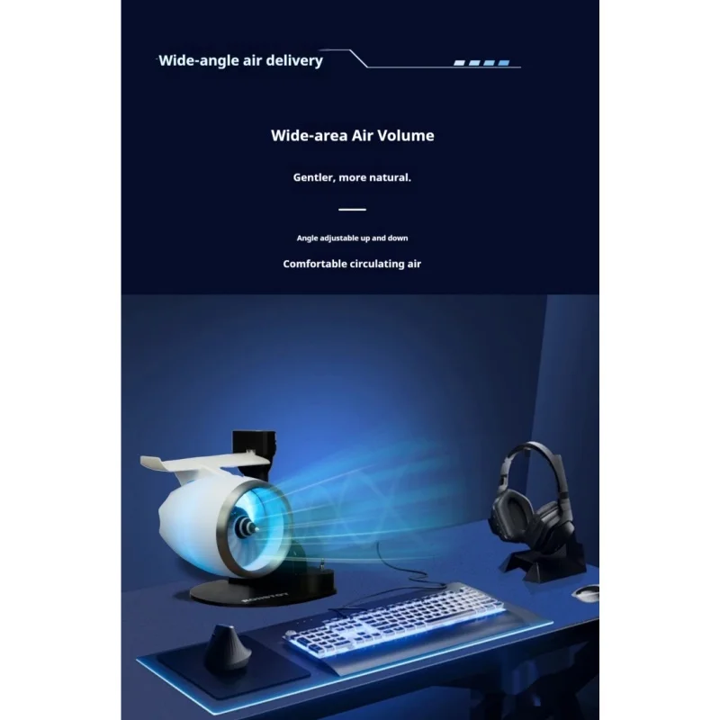 

Portable Mini USB Plug-In Fan Creative Desktop Office Bedside Home School Collectible Silent Design Toy Figure Ornament