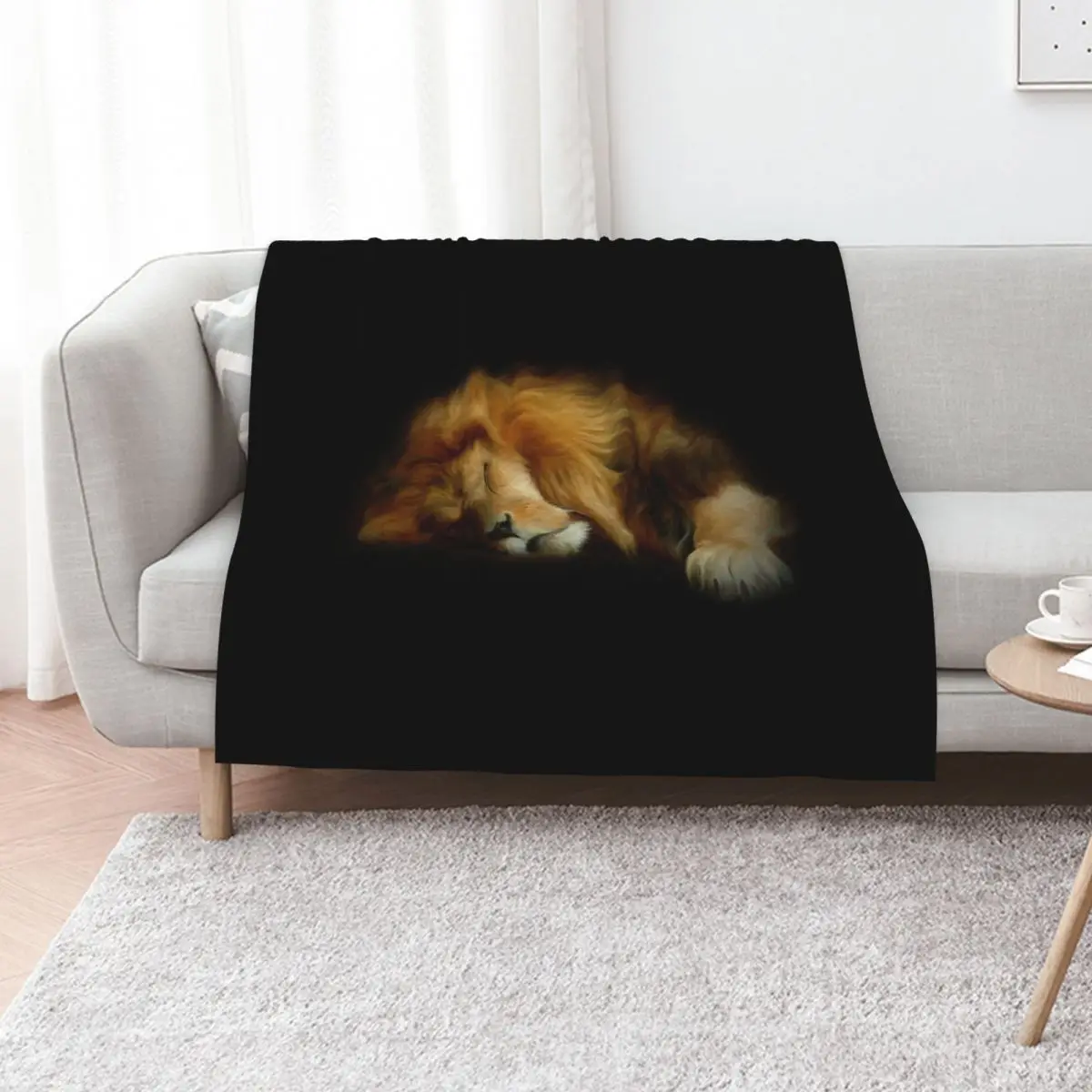 Sleeping Lion Throw Blanket Stylish Decor Blanket Gift for Friends Roommate