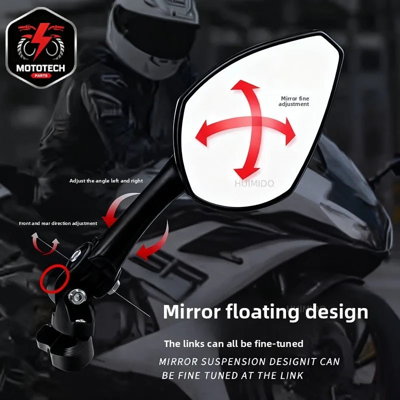 Applicable to Spring Breeze 450SR 250 Race 600 350 RC401 Rearview Mirror Daniel Lamp Wide Angle Mirror Fixed Wind Wing