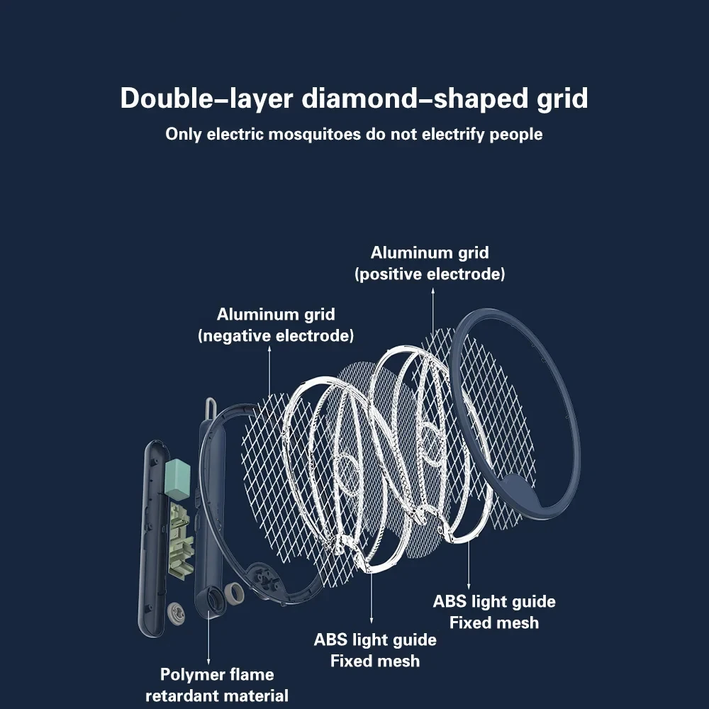 طوي USB قابلة للشحن البعوض القاتل مصباح يده قاتل الماموس الكهربائي منشة مع الأشعة فوق البنفسجية ضوء فخ مبيد الحشرات 3000 فولت #3