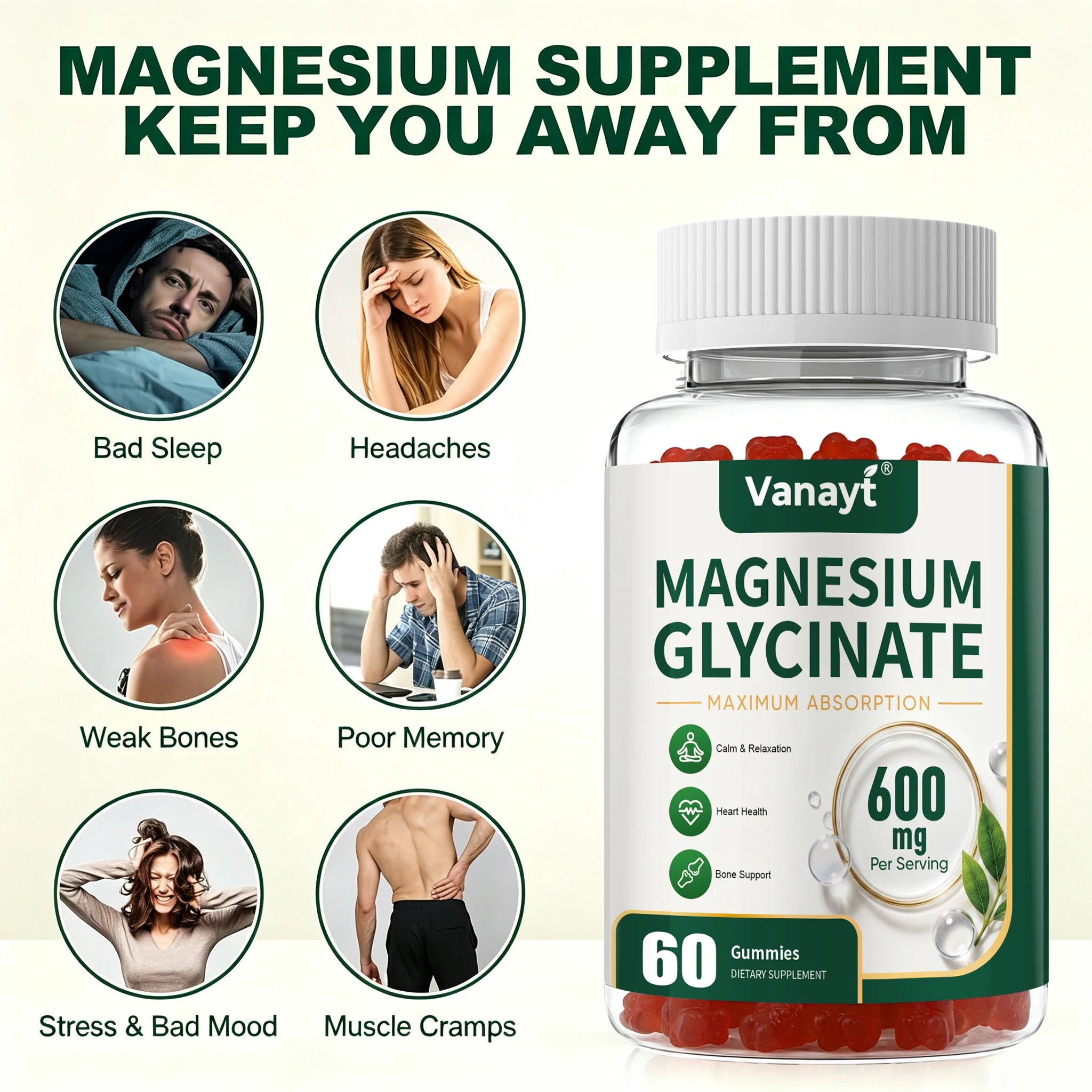 Glicinato de Magnésio 600mg po - Health Wellness Vitamins avaliação e preço