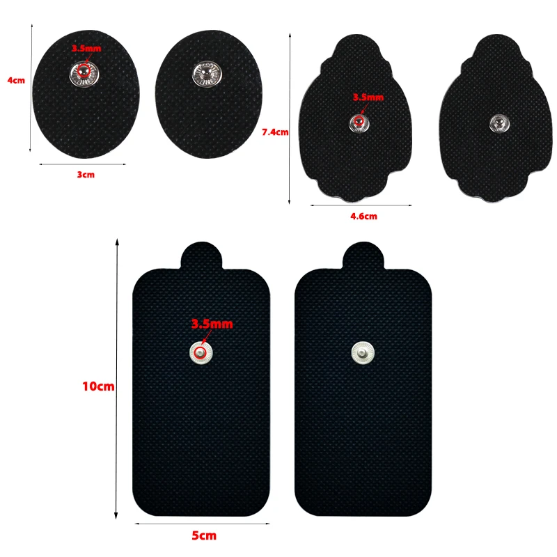 Universal Reusable 3.5mm Snap-on TENS Electrode Pads Muscle Stimulator Conductive Patches for Pain Relief And Therapy