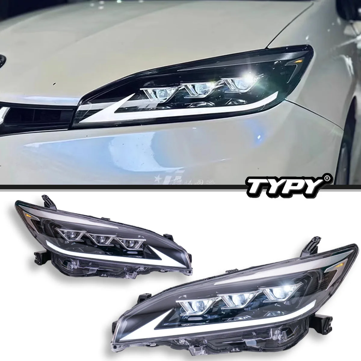 TYPY Car Headlights For Toyota Wish 2009-2015 LED Car Lamps Daytime Running Lights Dynamic Turn Signals Car Accessories