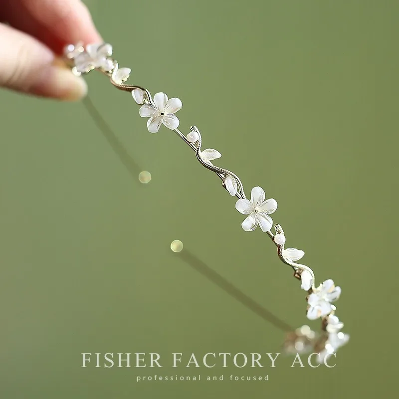 

2023 Exquisite Elegant Pearl Rhinestone Flower Hairbands Headband Women Girls Hair Head Hoop Band Accessories Headdress Headwear