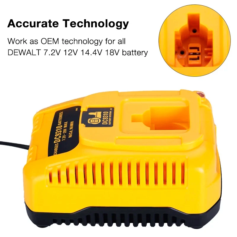 DC9310 Replacement Battery Charger for Dewalt 7.2V-18V NiCad NiMh Batteries No Battery view 3
