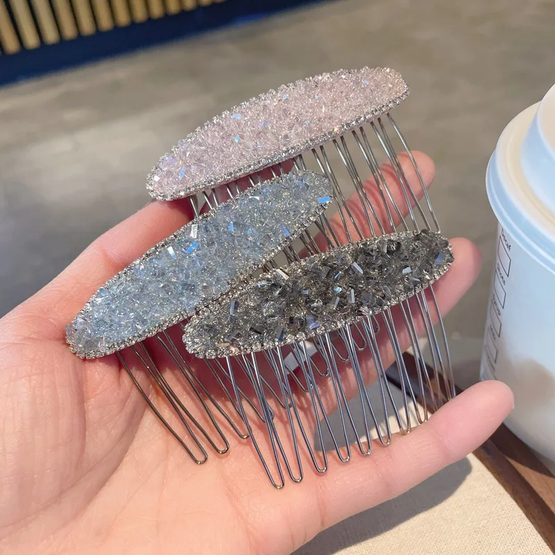 

Rhinestone Plug Comb Women's Back of Head Broken Hair Comb Hair Accessories Shawl Hair Bangs Comb Fashion Hairpin