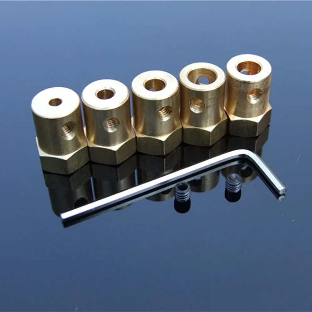 

1piece 3-8mm K355 Copper Hexagonal 18mm Length Coupling RC Small DIY Car Shaft Coupler Parts