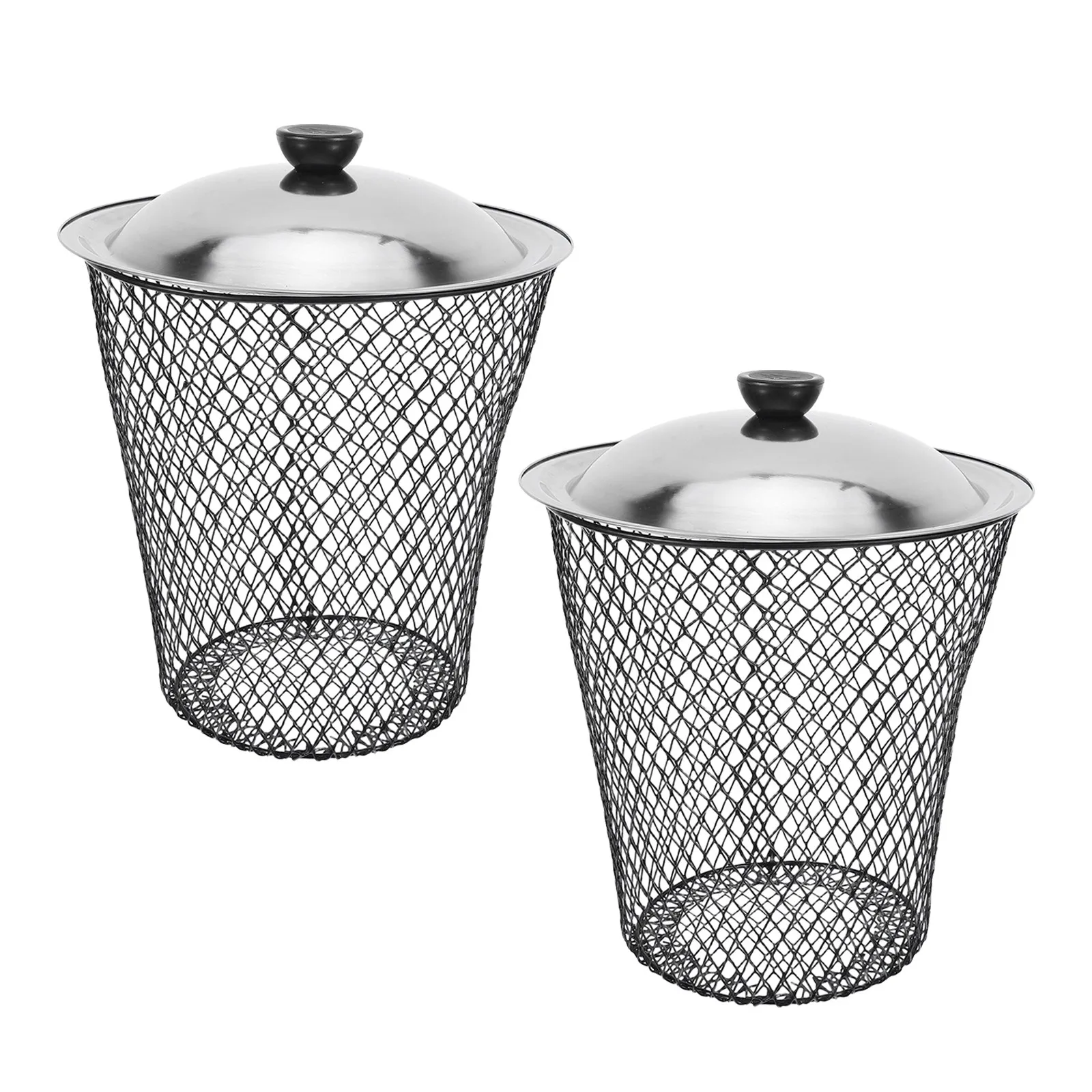 2Pcs Outdoor Metal Trash Can with Lid Underground Compost Bin for Garden Yard Kitchen Scraps Composting Efficient Odor Free Worm