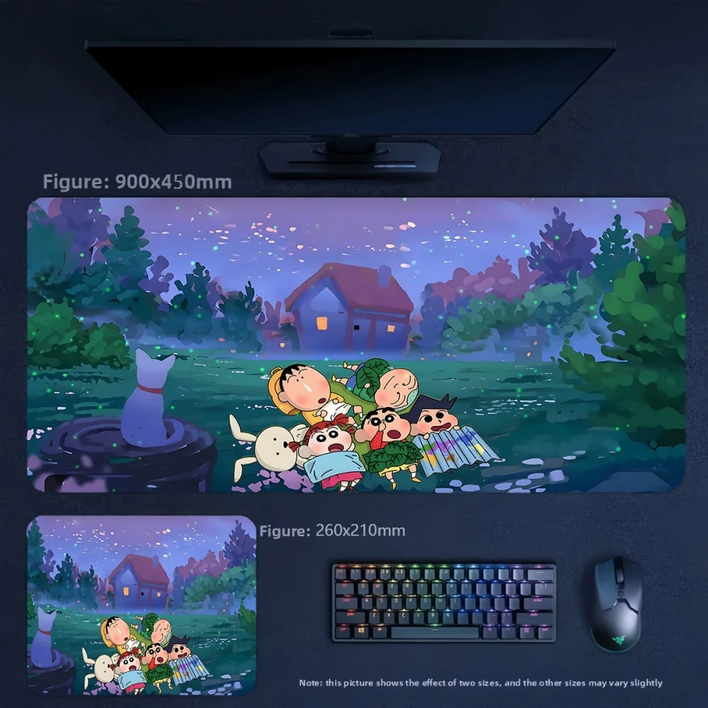Cartoon Creative Children's Waterproof Leather Mouse Pad Animation Crayon Shin-chan and His Friends Leather Non-slip Mouse Pad