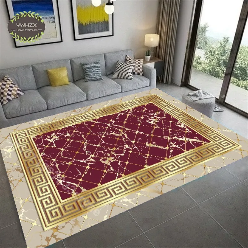 Modern Living Room Carpet Kitchen Golden Carpets Lounge Sofa Area Rug Luxury Floor Mat Hotel Hall Bedroom Rugs Home Decoration