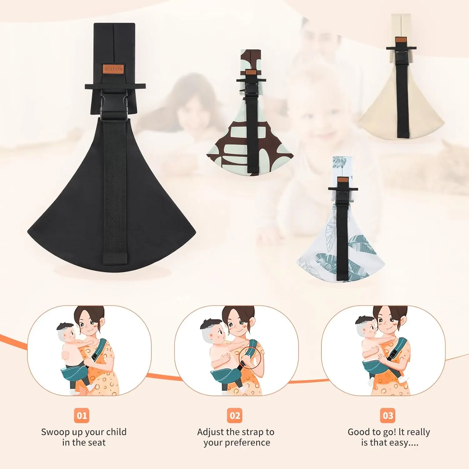 Portable Baby Carrier Wrap Toddler Accessories Multifunctional Strap Infant Bag Adjustable Shoulder Baby Carriers Sling for Kid view 3