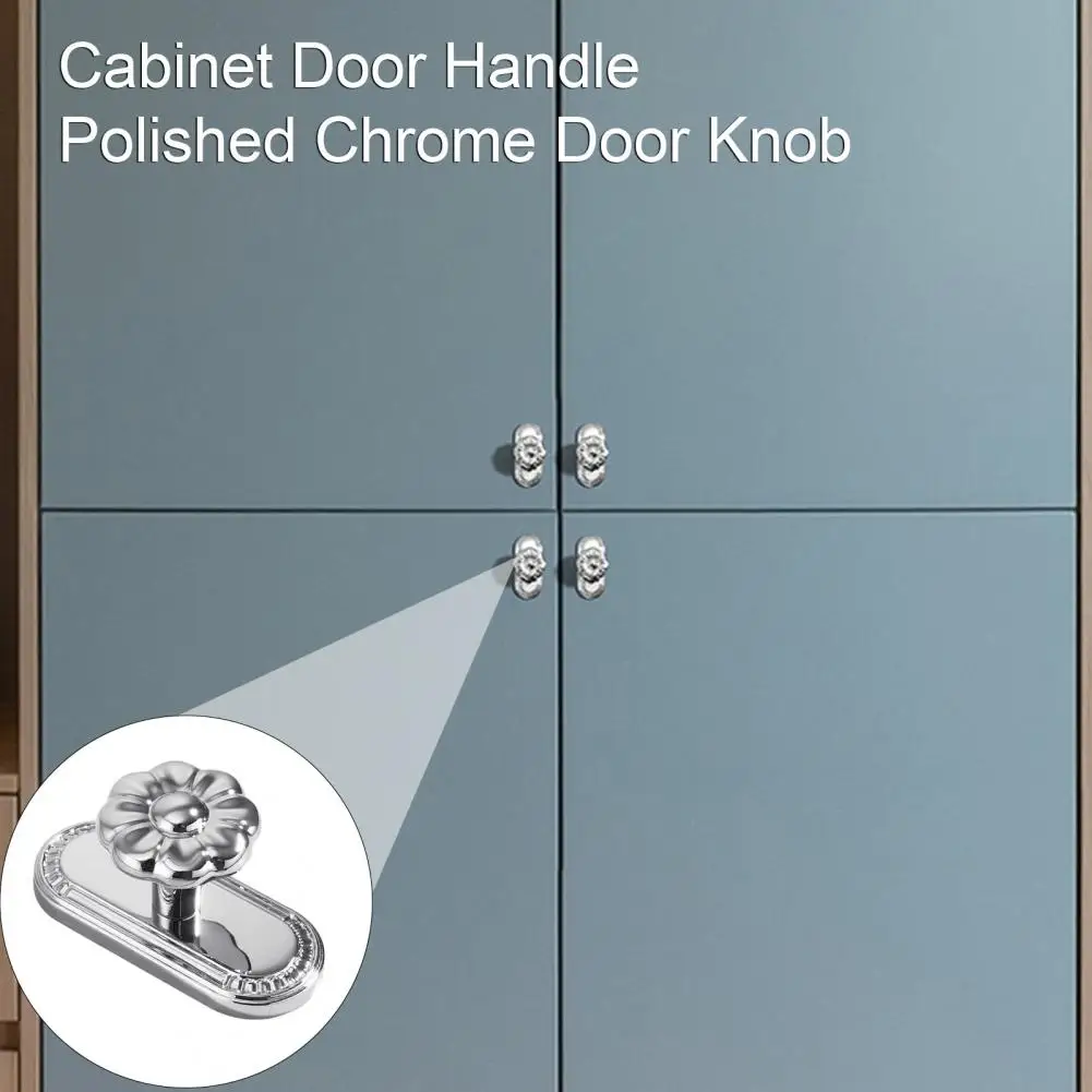 

Functional Door Knob Polished Chrome Door Knobs Zinc Alloy Handles Decorative Cabinet Drawer Pulls Square Half Dummy Closet