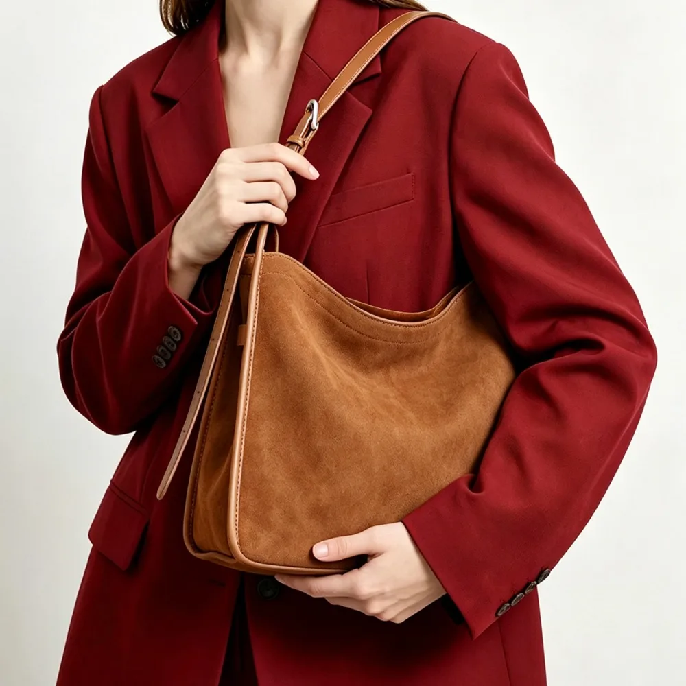 Leather Women's Cowhide New Women's Shoulder Bags Armpit Large-capacity Commuting, High-end Tote Texture Unique Fashion Women