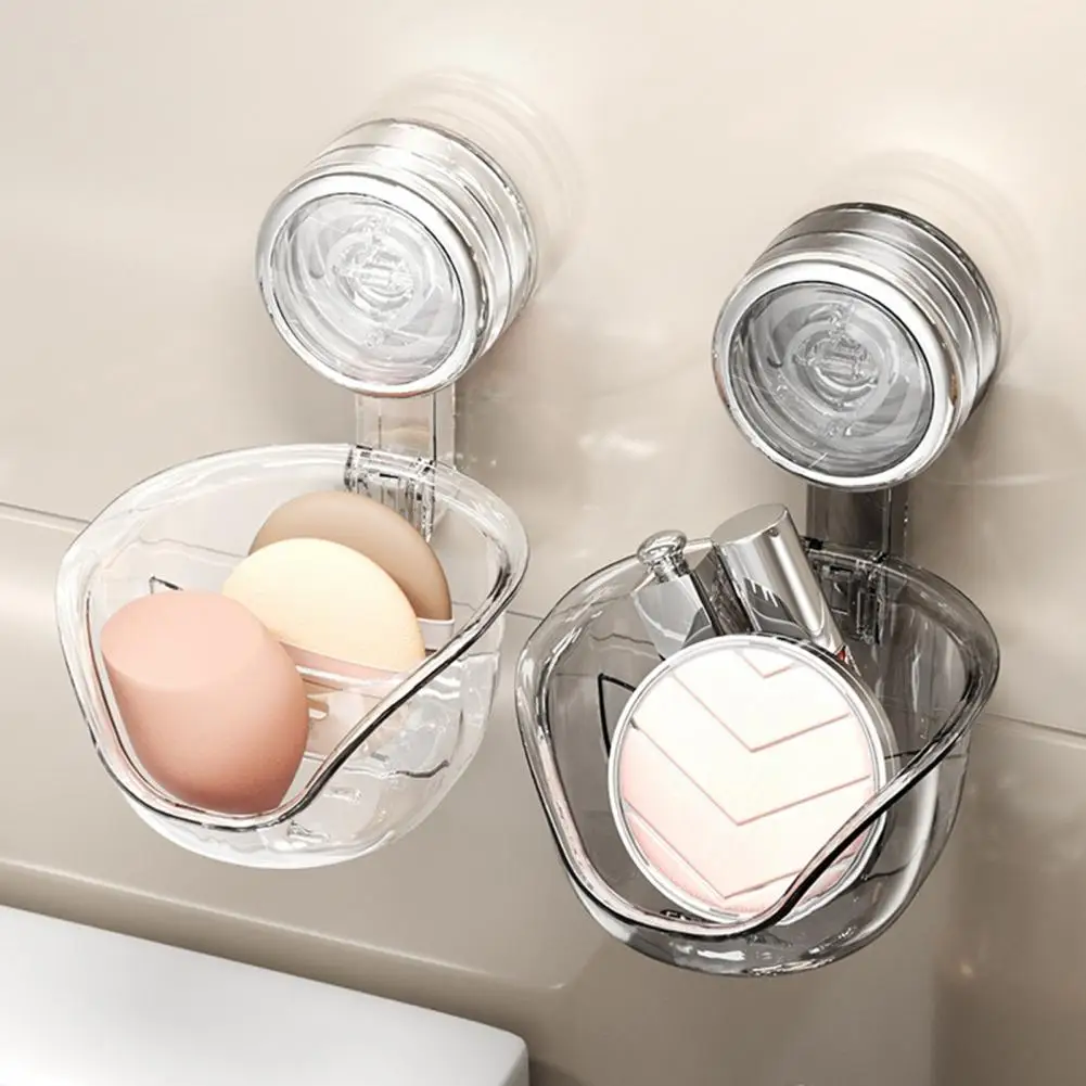 

Long-lasting Makeup Storage Holder Secure Lock Storage Container Transparent Bathroom Storage Stand with Strong for Bathroom