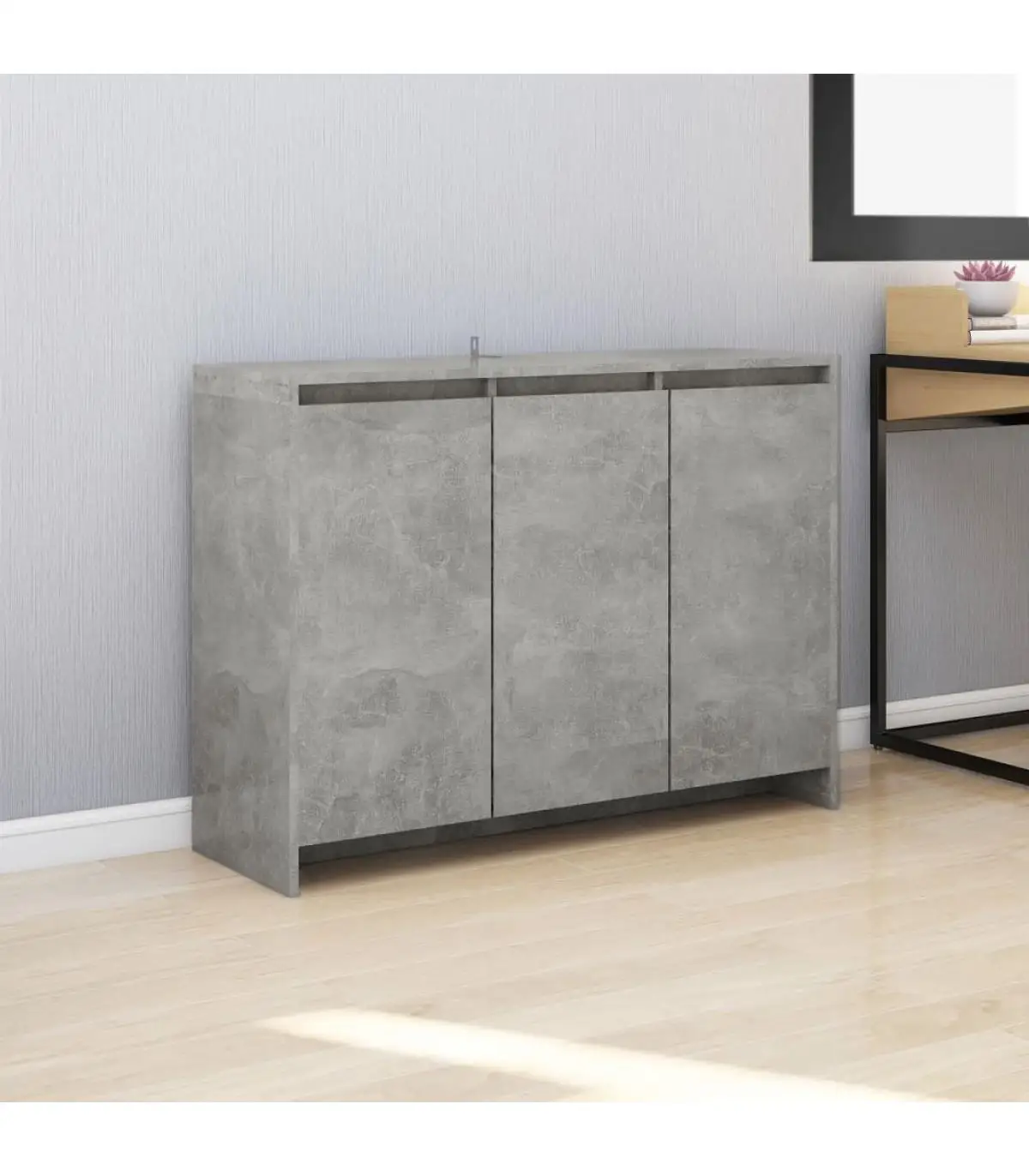 Sideboard concrete gray chipboard 102x33x75 cm