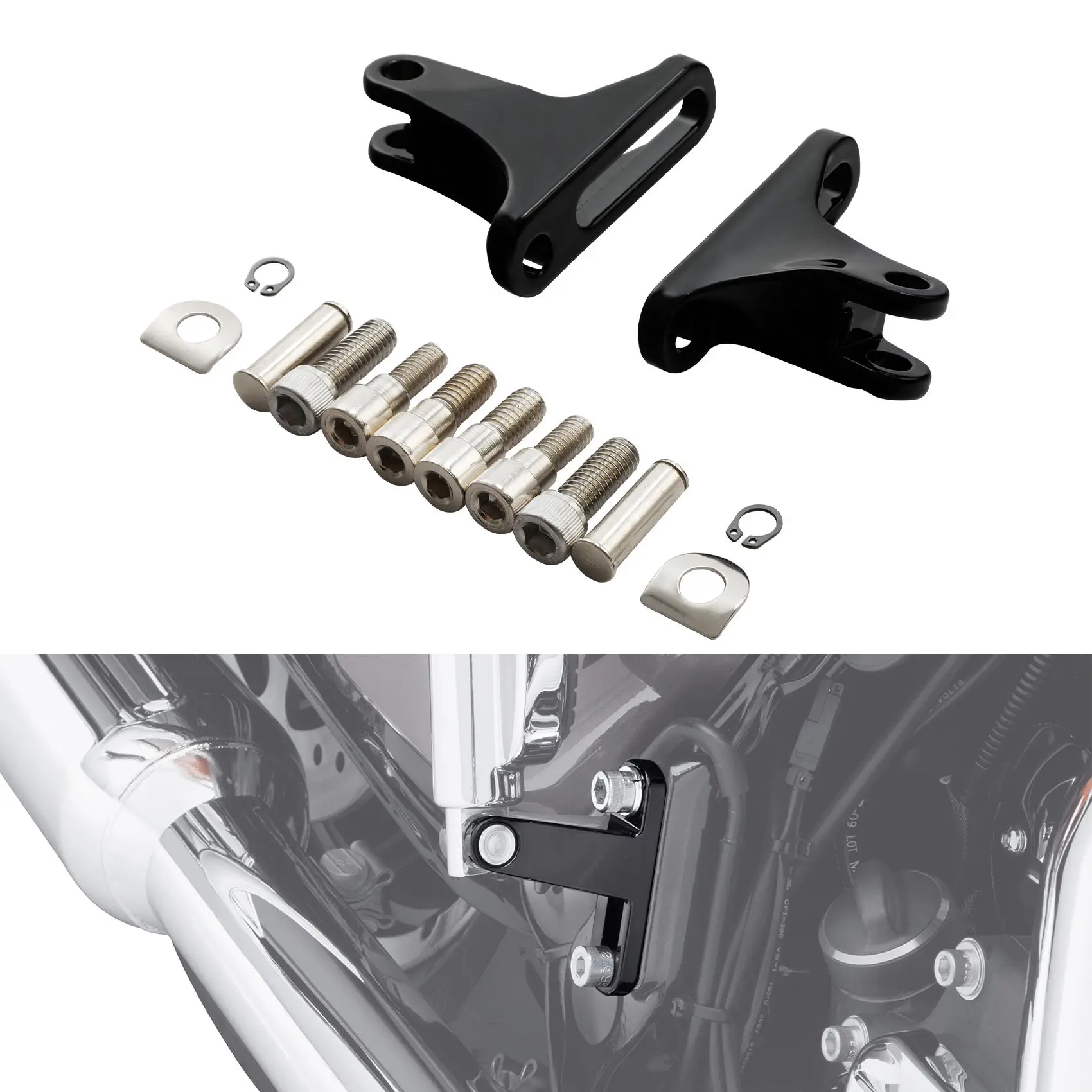 

Motorcycle Rear Mini FootPegs Footboard Mounts For Harley Touring Electra Street Road Glide 1993-2020 Passenger