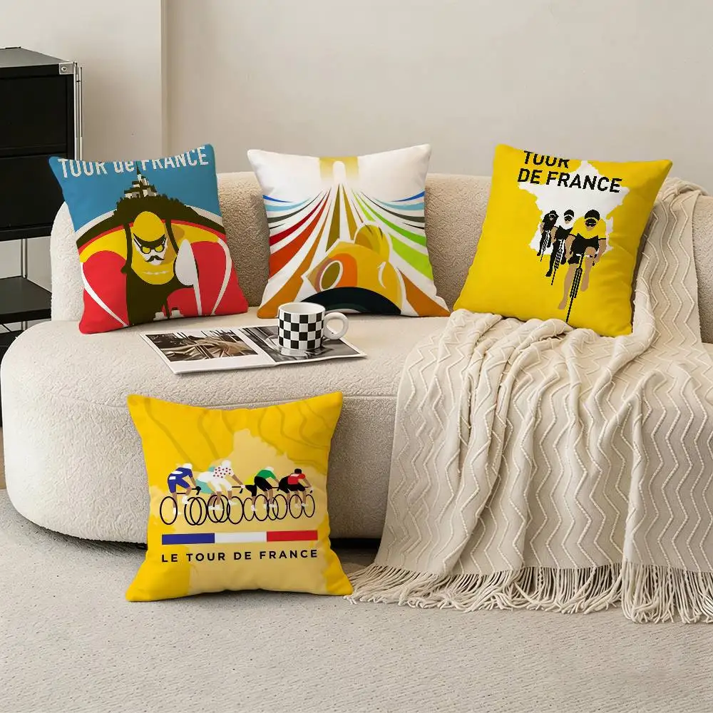

T-Tour de France Bike Pillow Case for Sofa Living Room Home office Decor Protective Cover