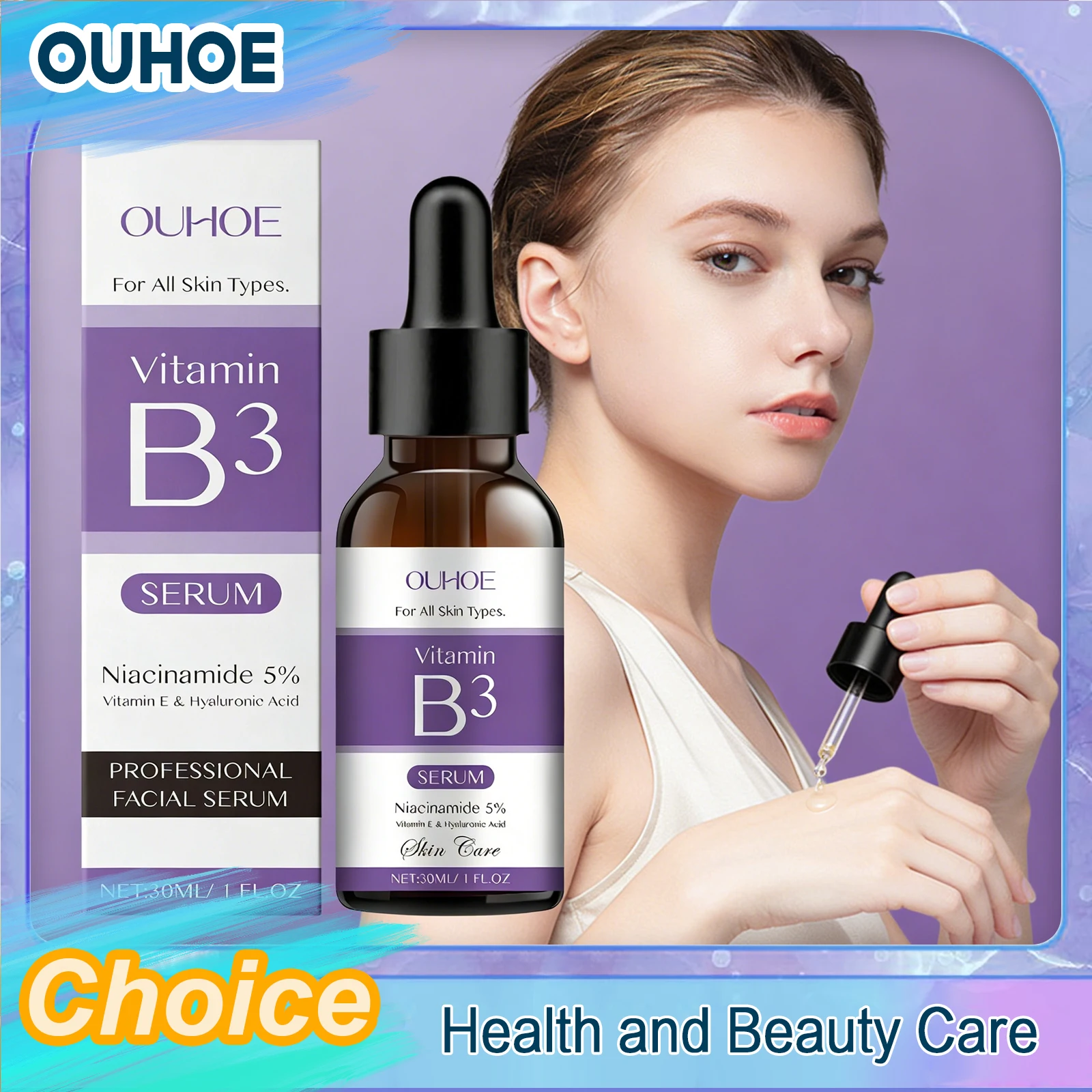 

Vitamin B3 Serum Remove W-Rinkle Whitening Melanin Correcting Repair Barrier Lifting Moisturize Improve Elasticity Face Essence