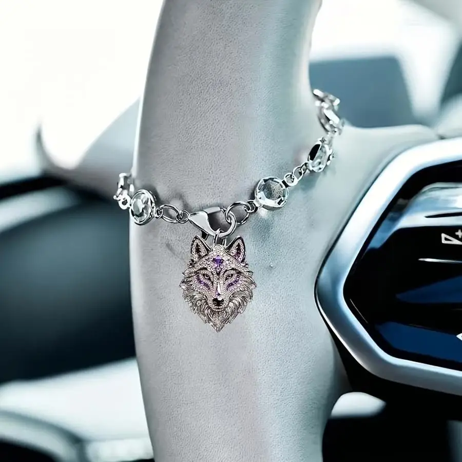 1/5/10/20/50/100pcs Item: Car Pendant with Wolf Head Design, Car Steering Wheel Decoration, Car Hanging Decoration, Modern, Refi