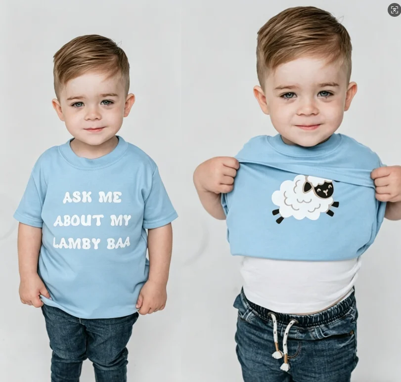 Nickelodeon Boys' and girls' 100% cotton T-shirts. Ask my beloved cow. Little Cowboy. High-quality fun children's clothing.