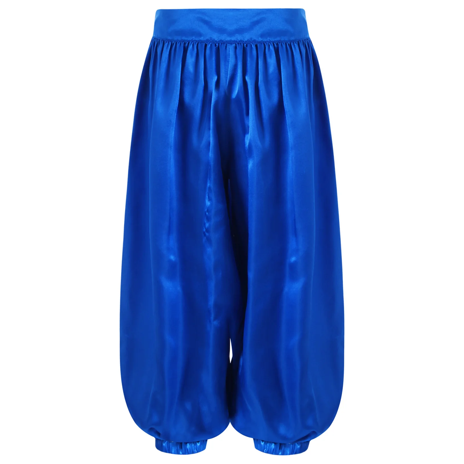 

Kids Girls Belly Ballroom Dance Pants Wide-Leg Satin Bloomers for Stage Performance Halloween Event Theme Party Clothes Costume