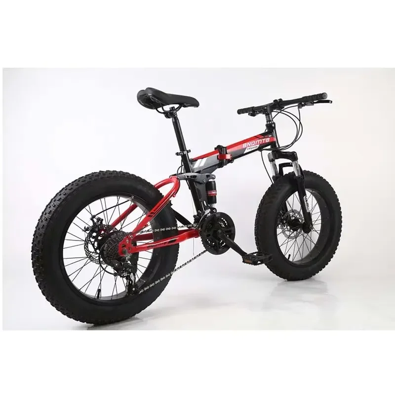 20 inch folding fat tire bicycle double shock absorption full shock absorption disc brake variable speed snow beach bicycle