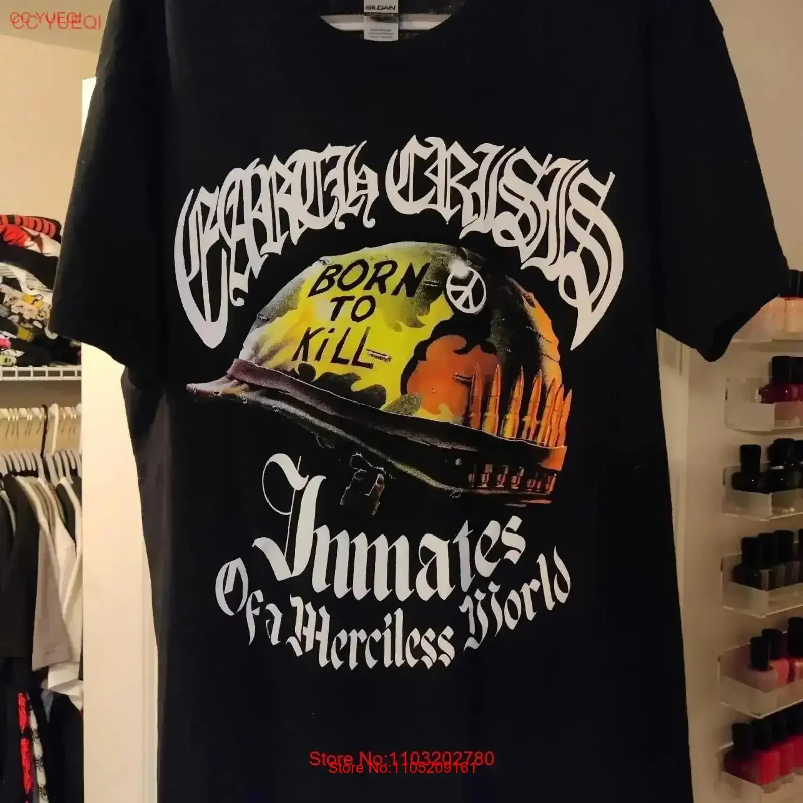 خمر أزمة الأرض Inmates الفرقة تي شيرت القطن S 5XL EN327 غسلها مصمم الملابس عادية لينة مريحة امتدت خمر #1