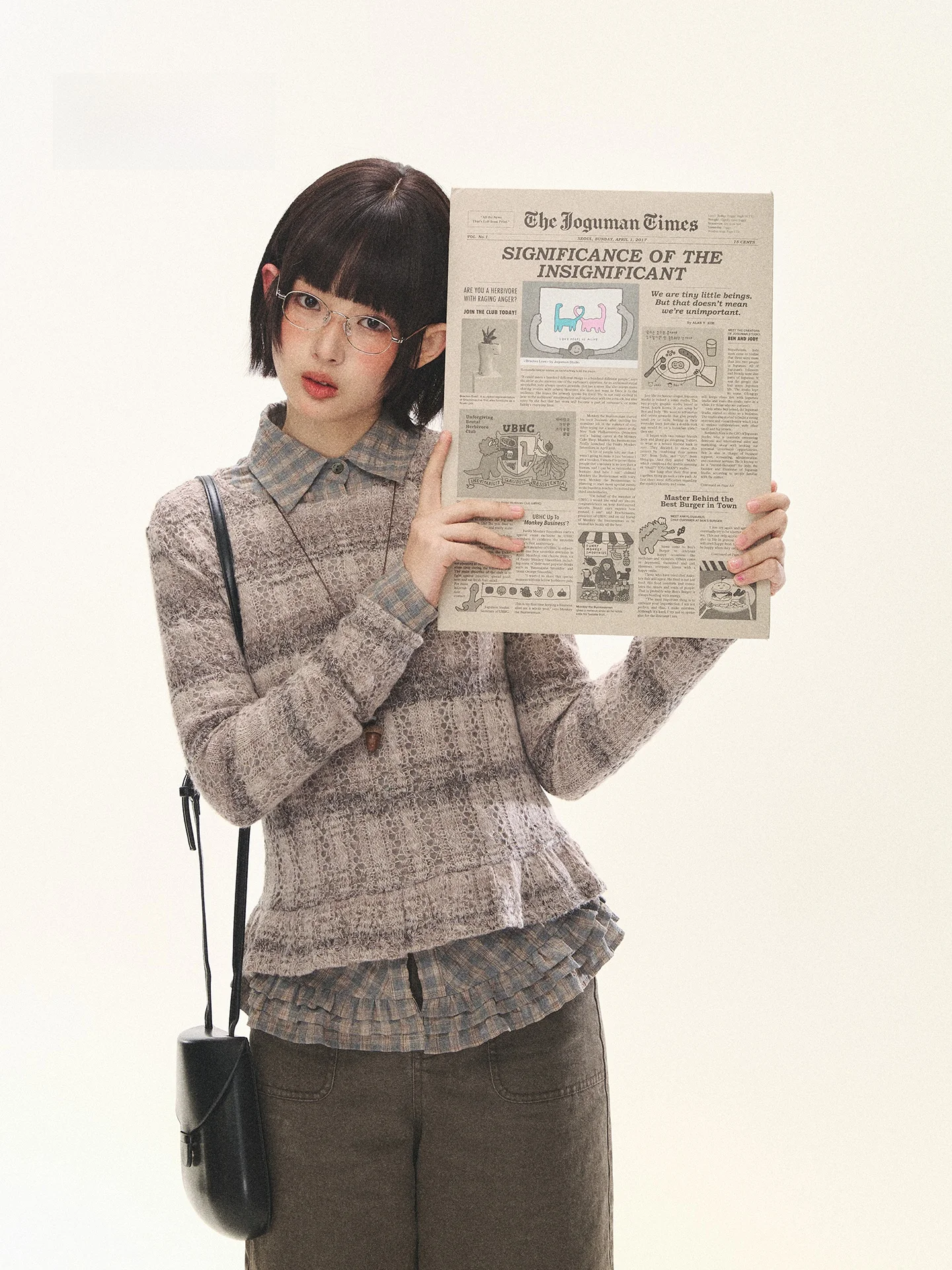 

Holid Map "Tani" Women's Knitted Long Sve round Ne Pullover Casual Sle Polyester Fiber Viscose Lace Hem Top