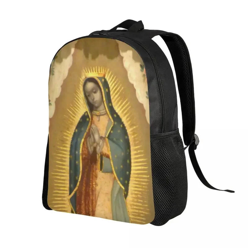 Customized Virgin Of Guadalupe With The Four Apparitions Backpack Men Women Water Resistant College School Bag Print Bookbags