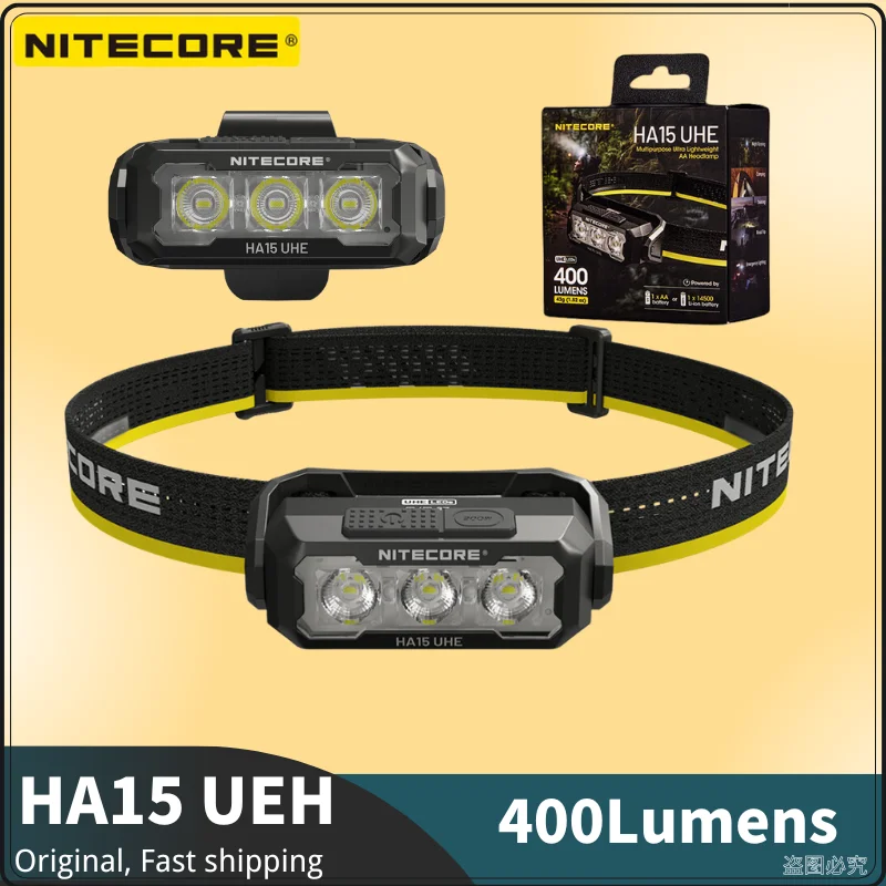 NITECORE HA15 UHE Outdoor Camping Trekking Headlamp 400Lumens Include Battery