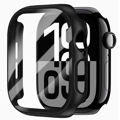 Vidrio templado + cubierta para Apple Watch accesorios 45mm 44mm 41 40 42mm Protector de pantalla Apple watch Case serie 10 9 4 5 6 SE 7 8