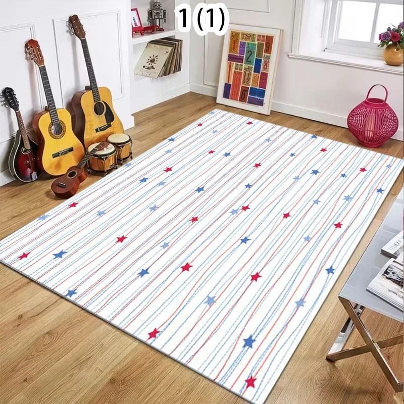 2D Moderner Minimalistischer Gestreifter Rechteckiger Teppich Bunter Geometrischer Dekorativer Bereichsteppich für Wohnzimmer Schlafzimmer Heim-Dekoration
