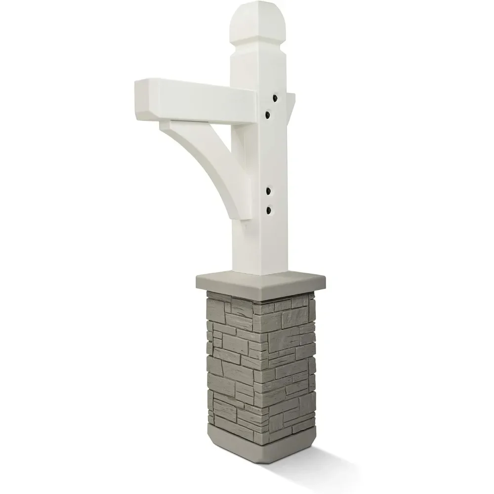 Premium Mailbox Post Set (Cross-Arm, Classic White)