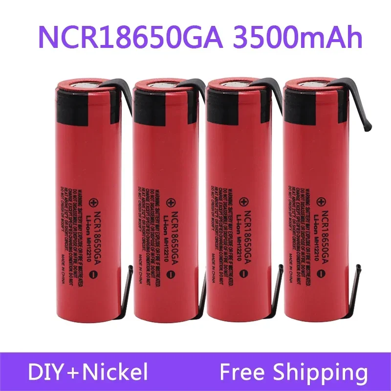 100% Original 18650 Battery NCR18650GA 3.7V 3500mAh 18650 Lithium Rechargeable Battery For Flashlight battery DIY Nickel