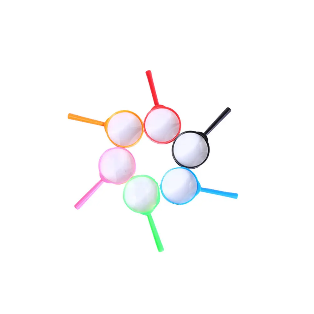 Lente d'ingrandimento in plastica per bambini con lente d'ingrandimento in acrilico colorato da 6 pezzi per esperimenti scientifici francobolli monete strumento di ispezione gioielli