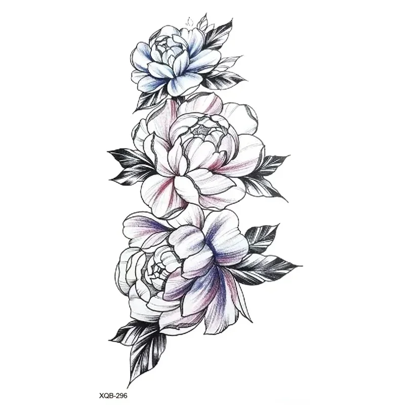 1 Uds. Tatuajes temporales de flores rosas, tatuajes temporales Flash, pegatina de tatuaje impermeable, arte corporal, brazo, muñeca, tatuaje de manga falsa