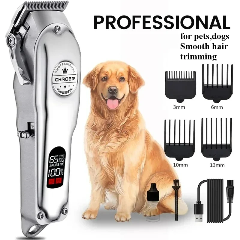 

Professional Dog Hair Clipper All Metal Rechargeable Pet Trimmer Cat Shaver Cutting Machine Puppy Grooming Haircut Low Noice