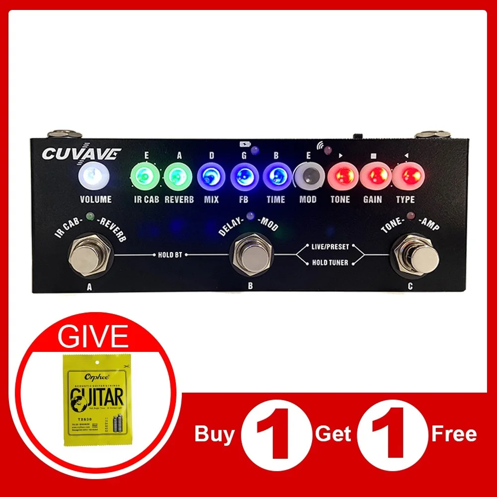 To Delay Multi Effects Pedal Processsor 8 IR Cabinets Simulation Chorus Guitar Effect PedalPhaser Reverb Vibrato