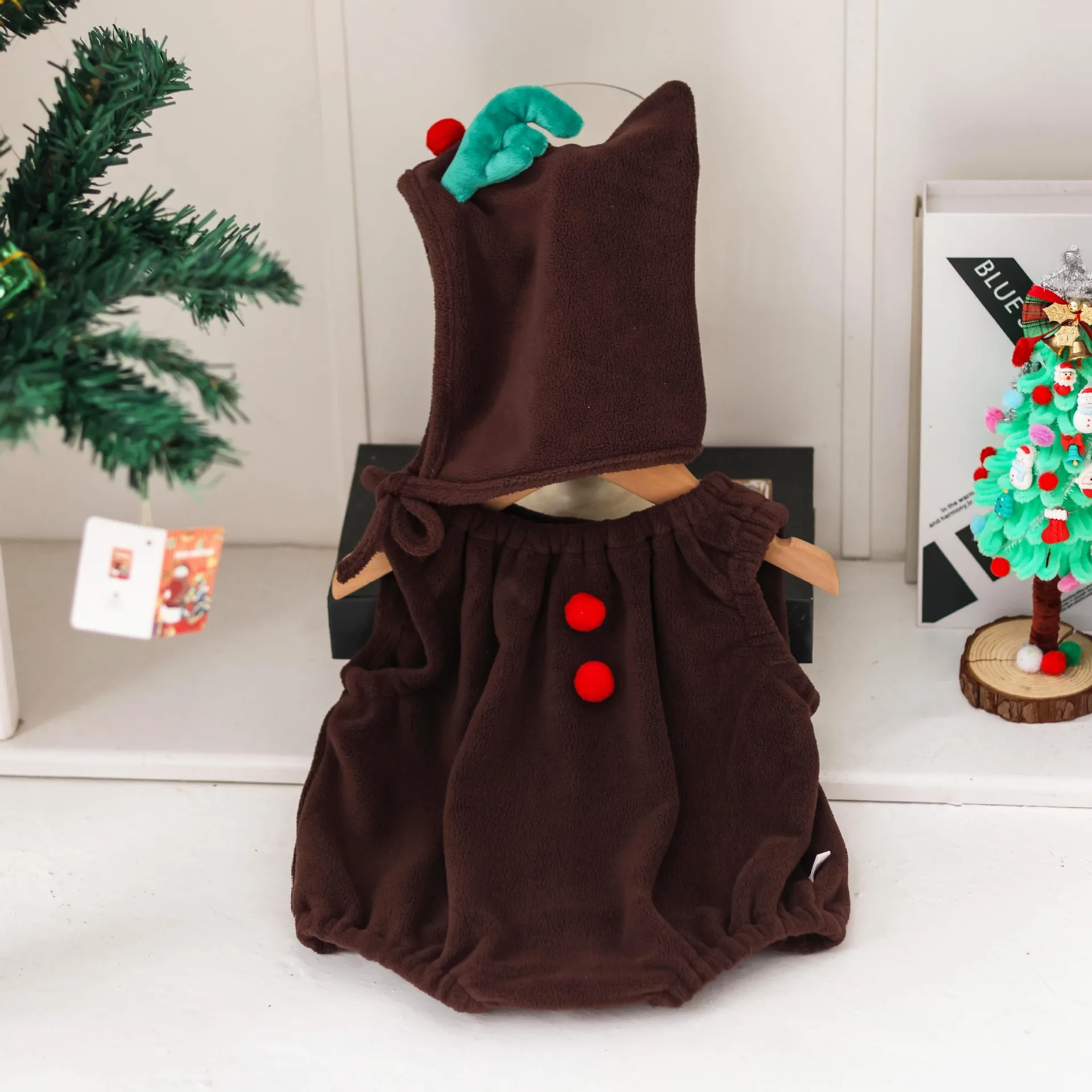 Weihnachten niedlichen Elf Party Neugeborenen Kleidung Hut 2 Stück bequem und weich 0-24m Jungen Mädchen Frühling Herbst Weihnachten Baby Overall – Detail 9