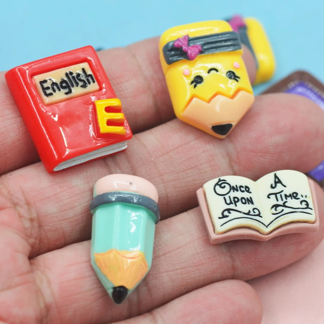 Resin Stationery Scrapbooking Embellishments Back to School Miniatures Dollhouse Stationery Decoration DIY Crafts Supplies