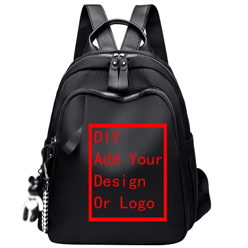 

Женский многофункциональный модный рюкзак-оксфорд для путешествий, милый рюкзак с возможностью индивидуальной печати, сумка через плечо, черный, хит продаж