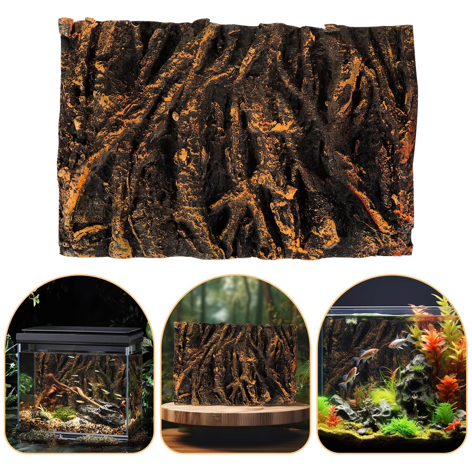 

3D Tree Root Decorative Panel Fish Tank Background Boards Reptile Tank Backgrounds Aquarium Board Small Size Lightweight