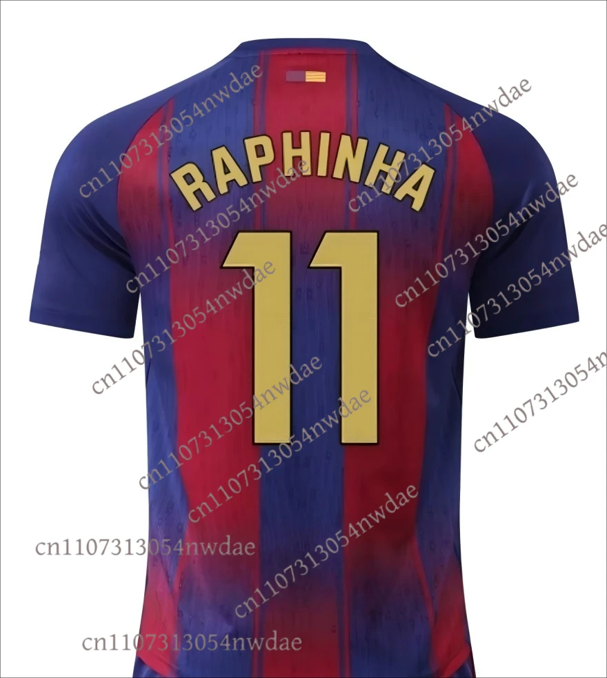 25_26 برشلونة # 19 لامين يامال هوم لكرة القدم كيت جيرسي قصيرة الأكمام 3Ds كرة القدم تي شيرت الشباب الاطفال التدريب في الهواء الطلق عارضة