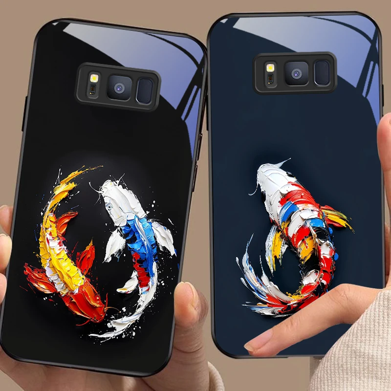 Милый стеклянный чехол для телефона Samsung S25 S8 S9 10 S20Ultra S21 Pro S22 Plus S23 FE S24 Ultra S25 Edge S25Ultra