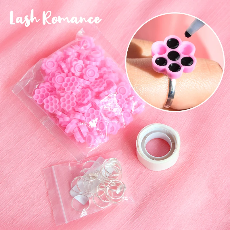 Eyelash Glue Delay Cup Ring Holder Dip Glue Water Epoxy Tool Beauty Plum Blossom Flower Eyelash Extension Glue Cup