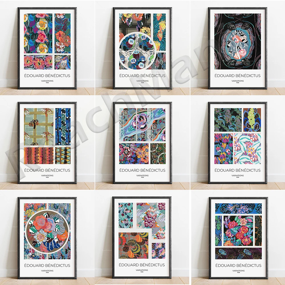 

Édouard Bénédictus Print, Variation Art Nouveau Poster, Vintage Floral Aesthetic Decor Print, Pochoir Canvas Print