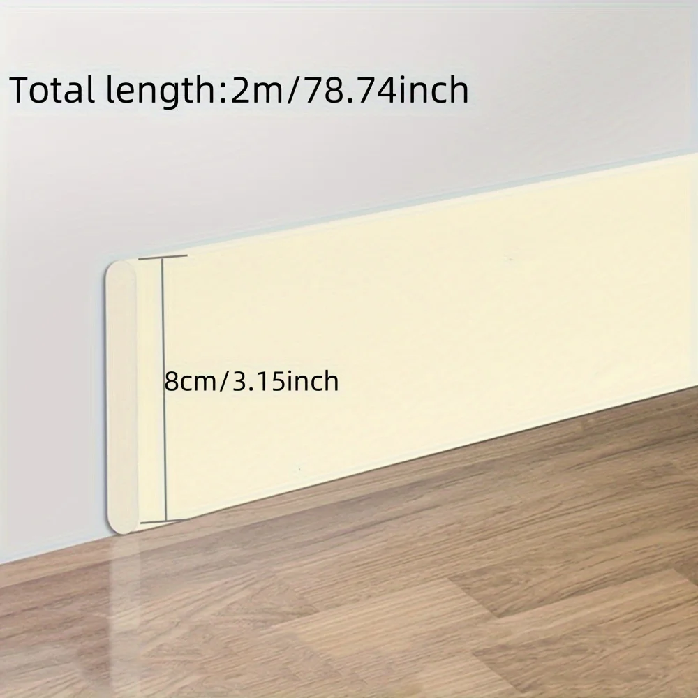 1PC Self-Adhesive 3D Wall Border Strip- Thick Anti-Collision Decorative Trim for Bedroom & Living Room Corners, Kickboard, Corne